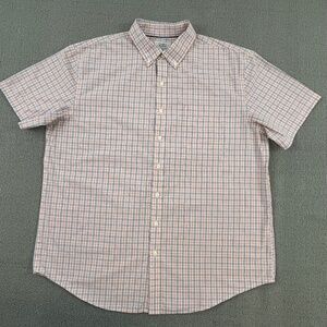 Croft & Barrow Shirt Adult Extra Large Orange Button Up Plaid Casual Men